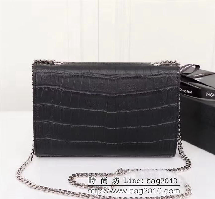 YSL聖羅蘭 專櫃最新V紋皮 金色五金扣 可拆卸鏈條 小挎包 27720 YAS1275